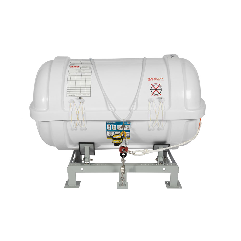 Commercial liferaft in its container